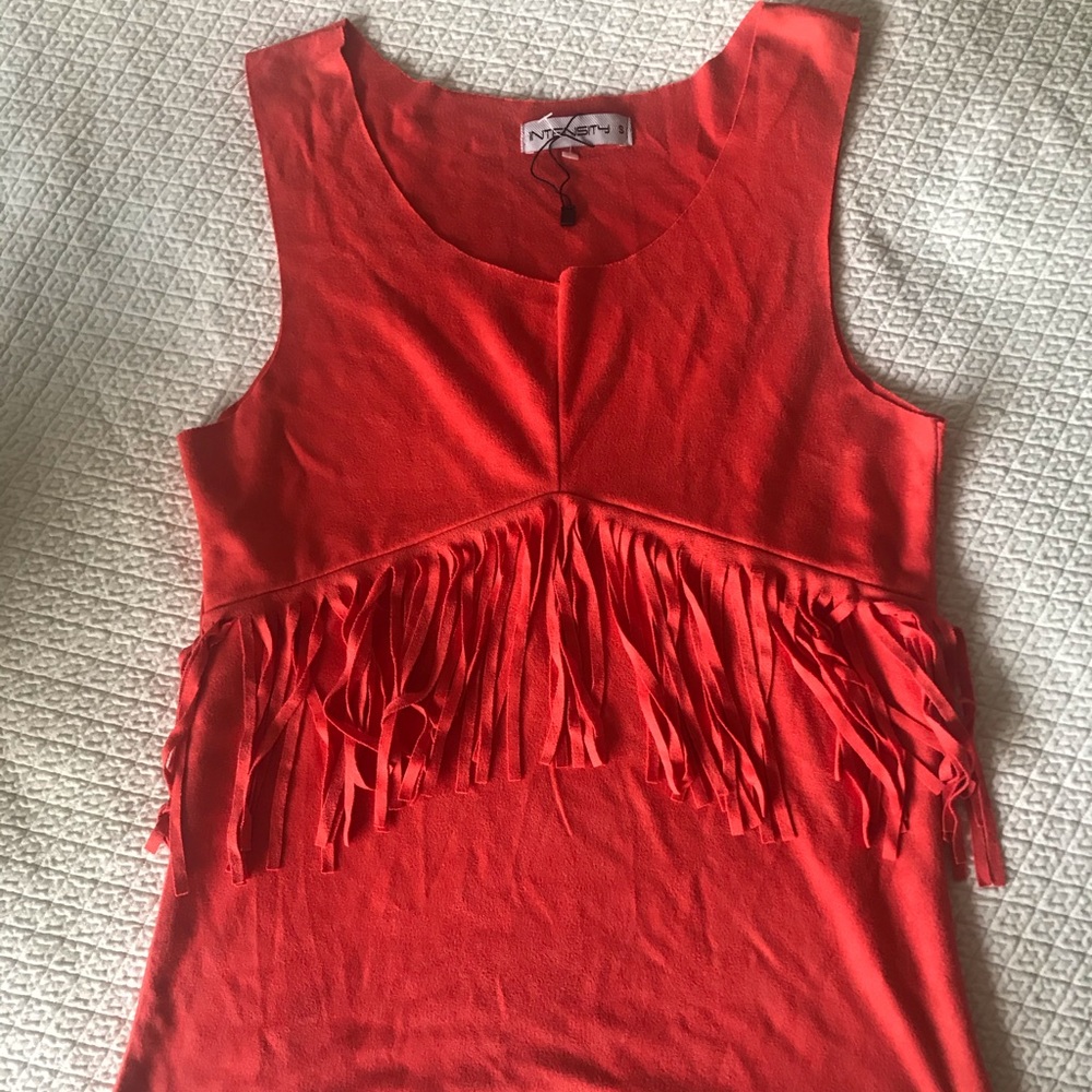 NWOT tank top with fringes